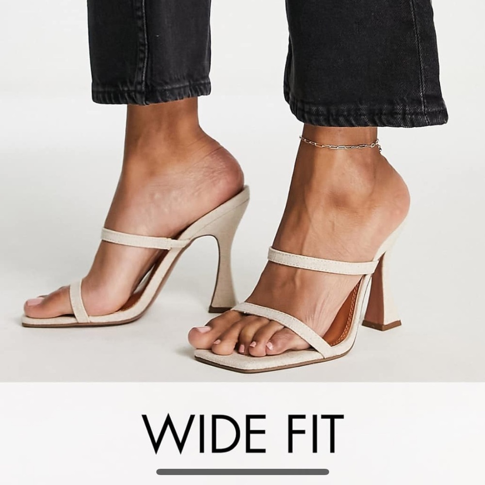 ASOS Cream Wide Fit Heels